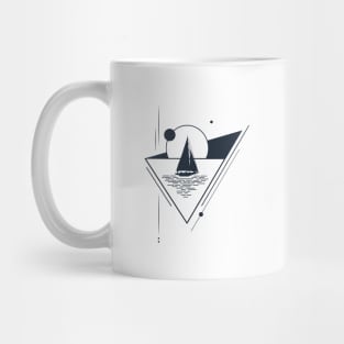 Sailboat In Triangle. Geometric Style Mug